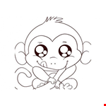 Cute Monkey Printable Clipart