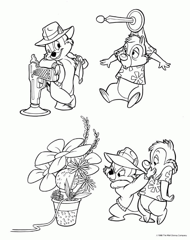 n chip and dale colouring pages