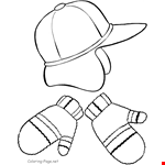 Winter Coloring Book Pages - Winter Hat And Mittens 