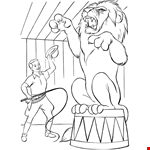 Circus Lion Coloring Page