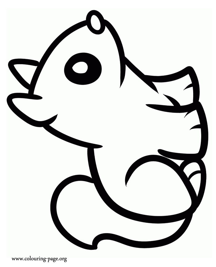 squirrels - little cute squirrel coloring page