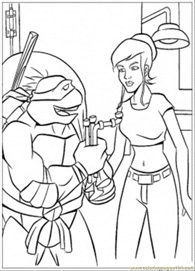 coloring pages april with donatello (cartoons &gt; ninja turtles 
