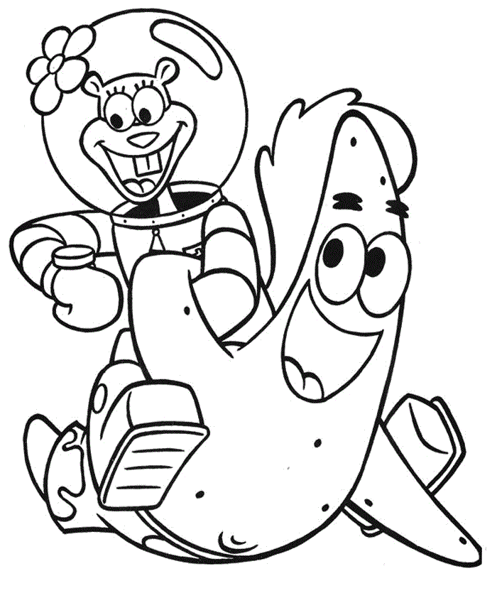 spongebob characters coloring page