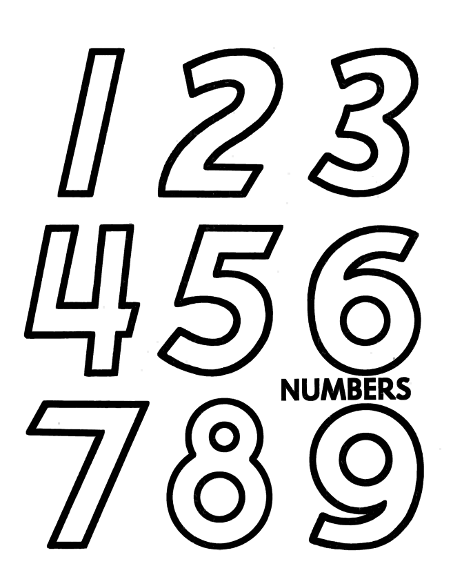 numbers 1 to 9 worksheet coloring page
