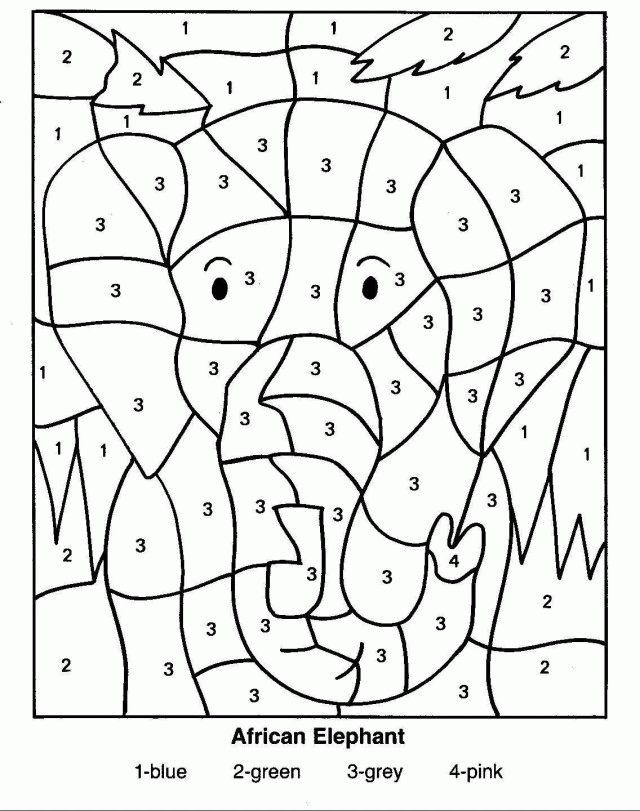 color by number coloring page