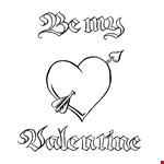 Be My Valentine Heart Arrow Coloring Pages | Coloring 