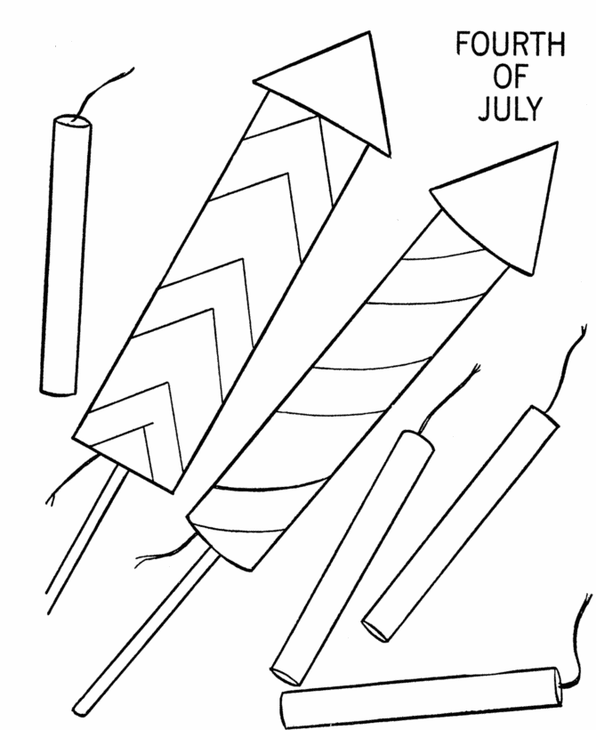 july 4th coloring pages - 4th of july fireworks coloring page 