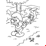 Magic Flute Harmony Smurf Coloring Page