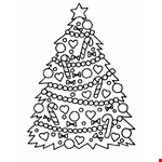 Decorated Christmas Tree Coloring Page