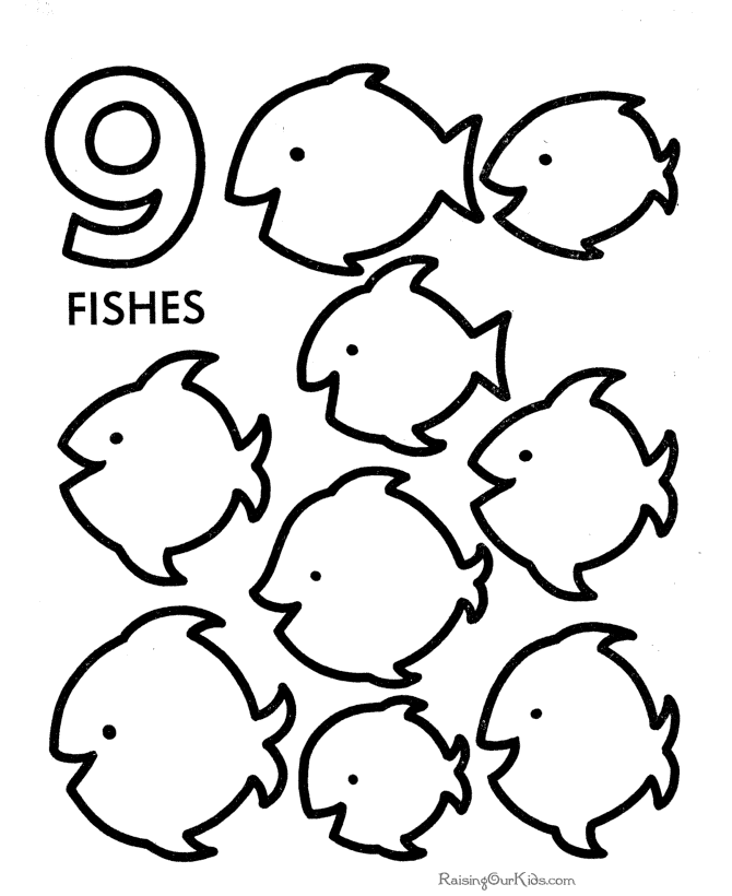 learn number 9 coloring page