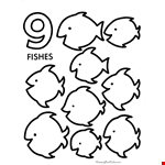 Learn Number 9 Coloring Page