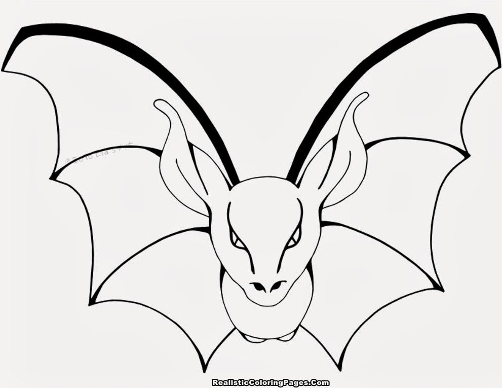 bat clipart coloring page