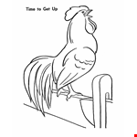Rooster Cartoon Coloring Page