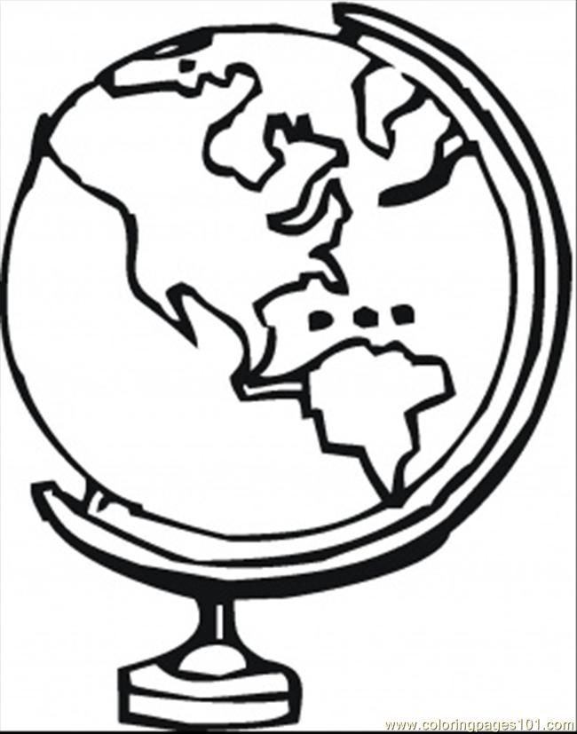 coloring pages globe (technology &gt; astronomy) - free printable 