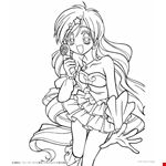 Cute Anime Female Coloring Page