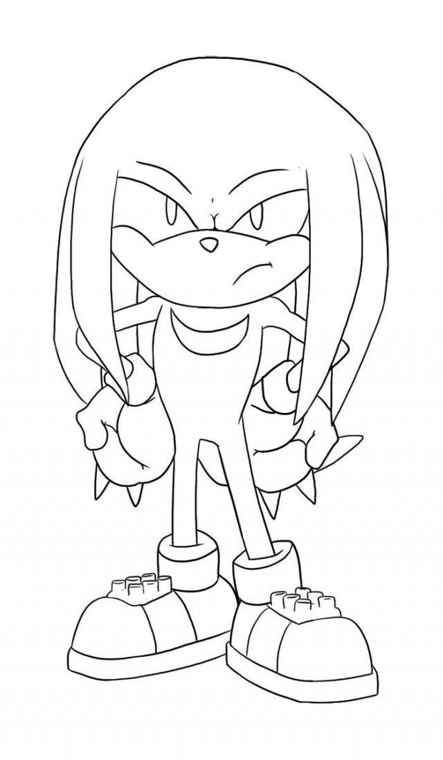 sonic knuckles the echidna colors coloring pages to print