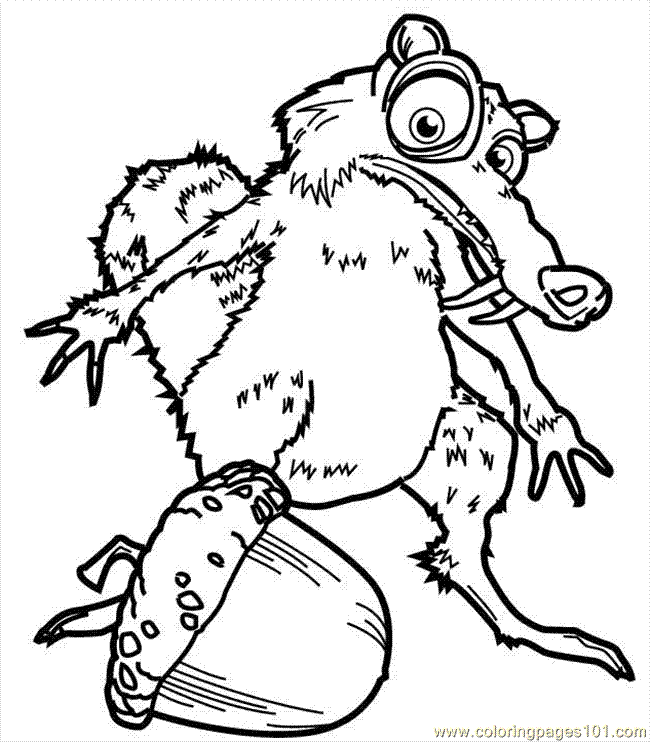 coloring pages scrat saber toothed squirrel (mammals &gt; squirrel 