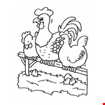 Chicken And Rooster Coloring Pages 