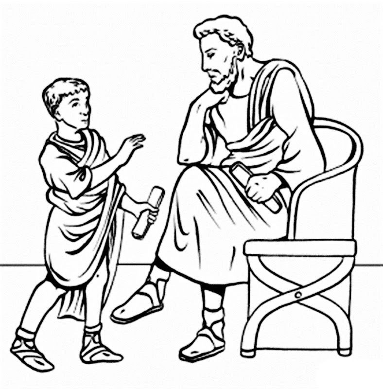 socrates with a student coloring pages | coloring pages