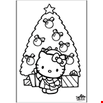 Hello Kitty Christmas Color Clipart