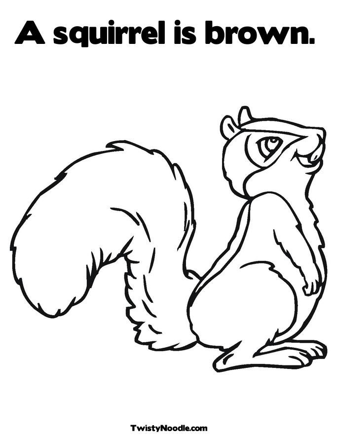 cartoon squirrel colouring pages