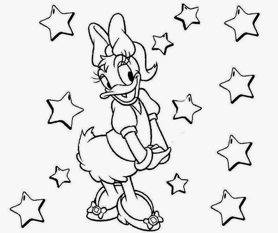 colour drawing free wallpaper: daisy duck coloring drawing free 