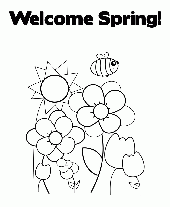welcome spring coloring pages - spring coloring pages : girls 