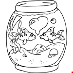 Two Fishes In Love - Free Printable Valentine Coloring Pages For Kids 