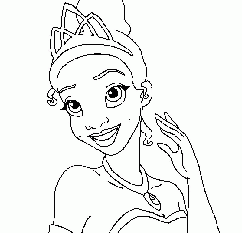 tiana disney princess coloring page
