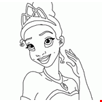 Tiana Disney Princess Coloring Page