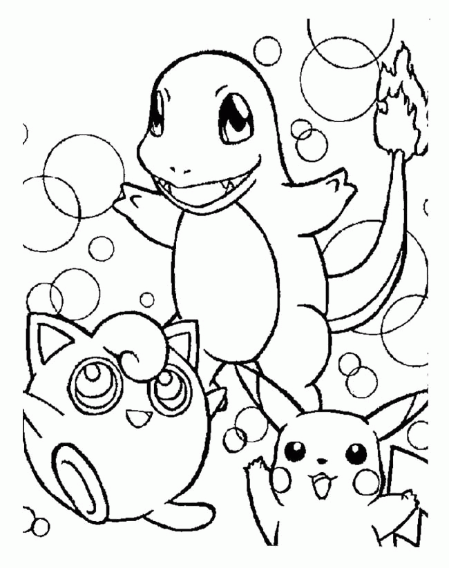 free pokemon friends coloring page