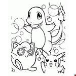 Free Pokemon Friends Coloring Page
