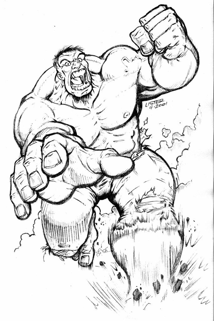 listerart.com - comicart gallery - the incredible hulk - hulk smash!