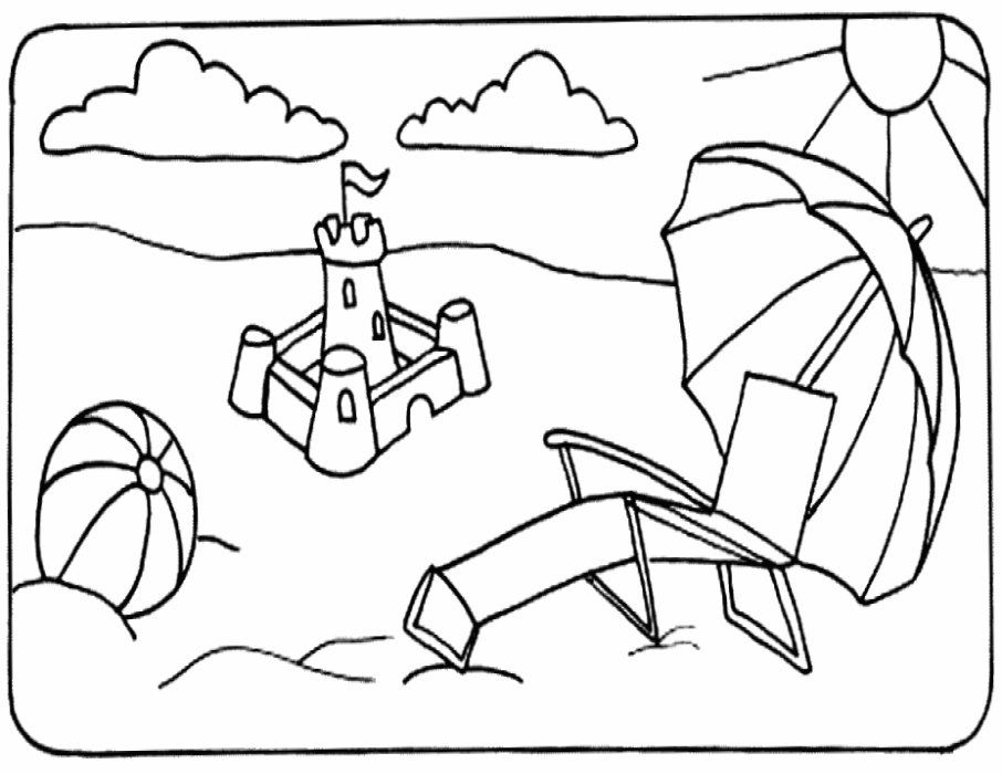 beach coloring pages designed for children