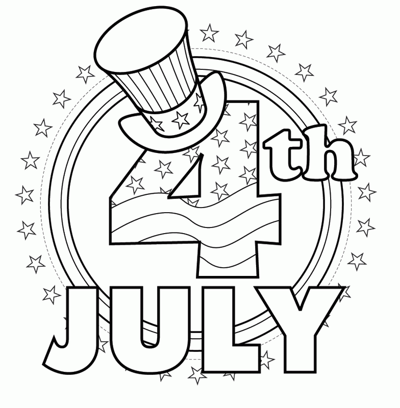 download fourth of july with a hat coloring pages or print fourth 