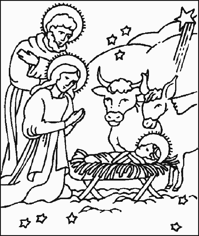 birth of jesus christ colourings