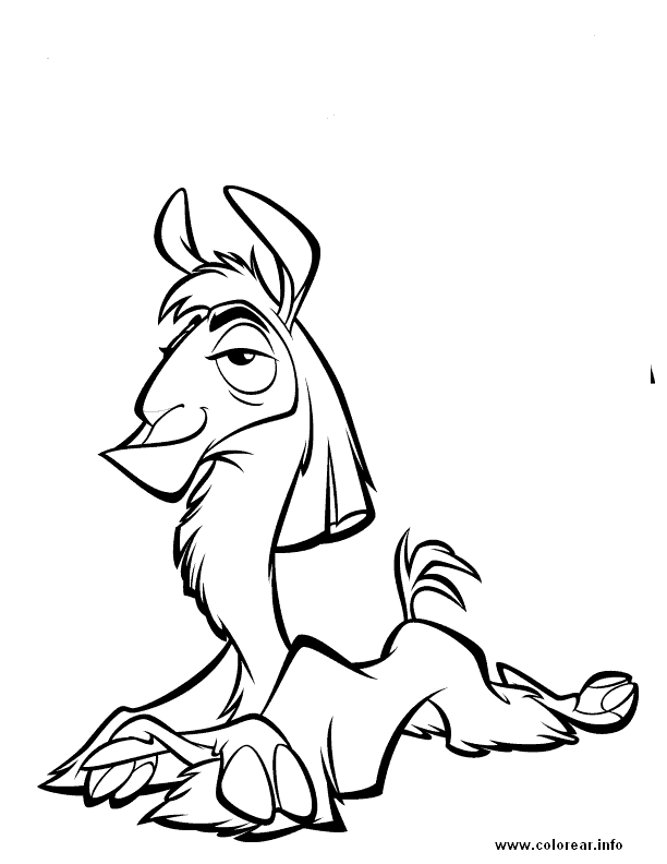 llama-2 the-emperors-new-groove printable coloring pages for kids.