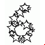 Number 6 (stars) Coloring Page