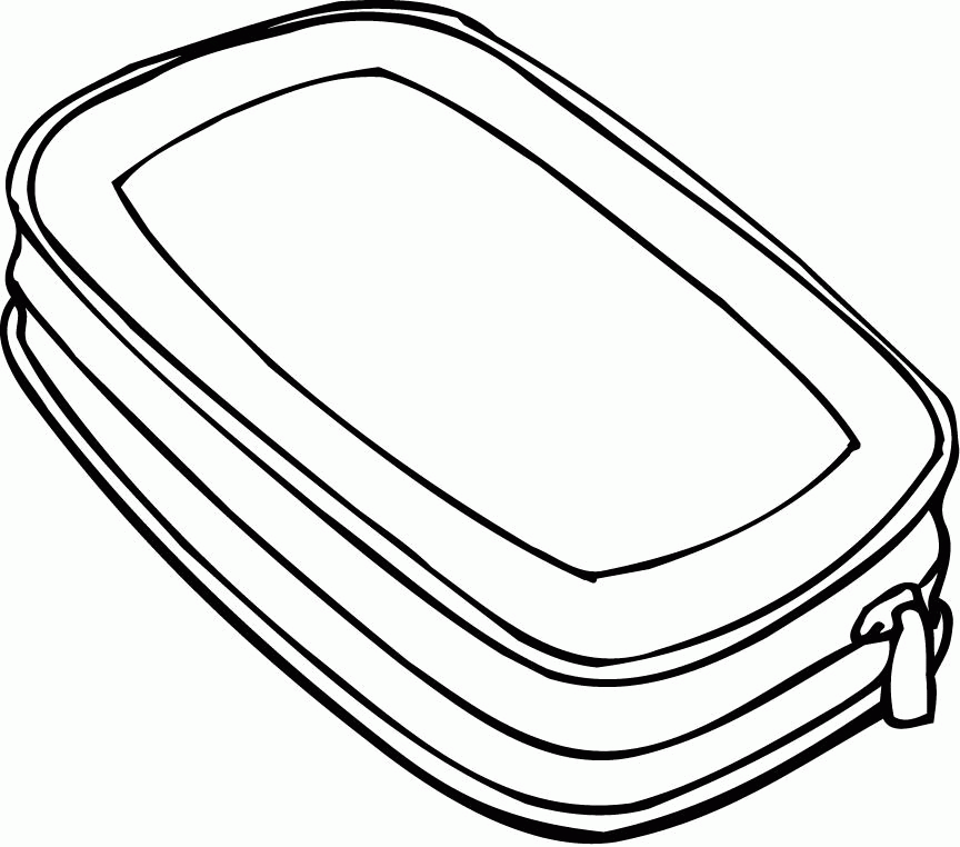 coloring page of a pencil container with zipper - coloring point