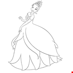 Tiana Disney Princess Coloring Sheet
