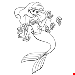 Ariel Little Mermaid Clipart Page