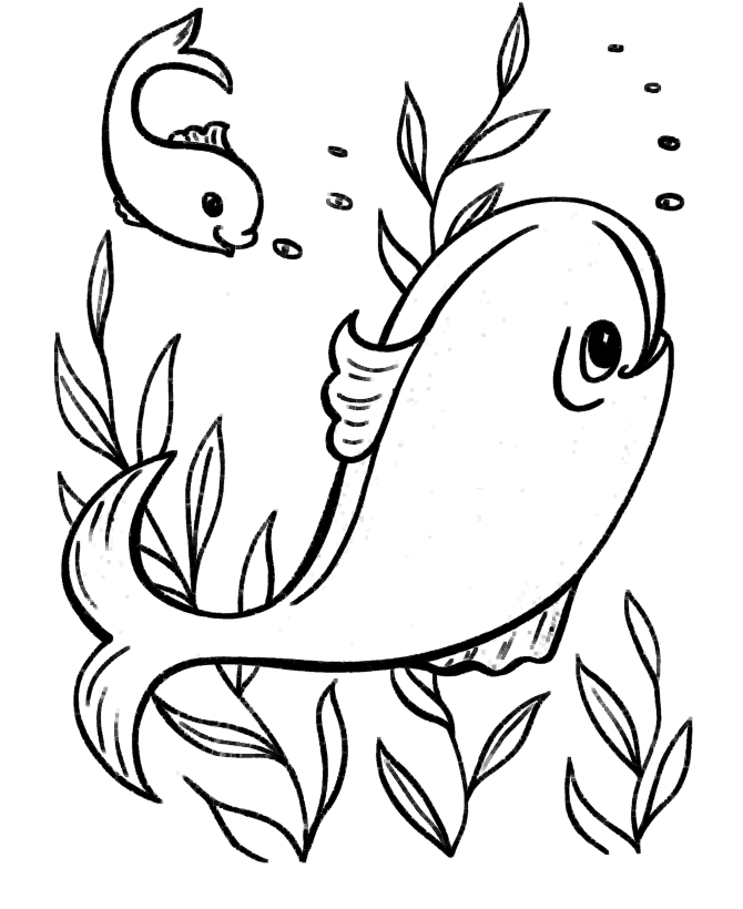easy coloring pages | free printable ocean fish easy coloring 