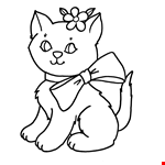 Free Lovely Cute Cat Coloring Page