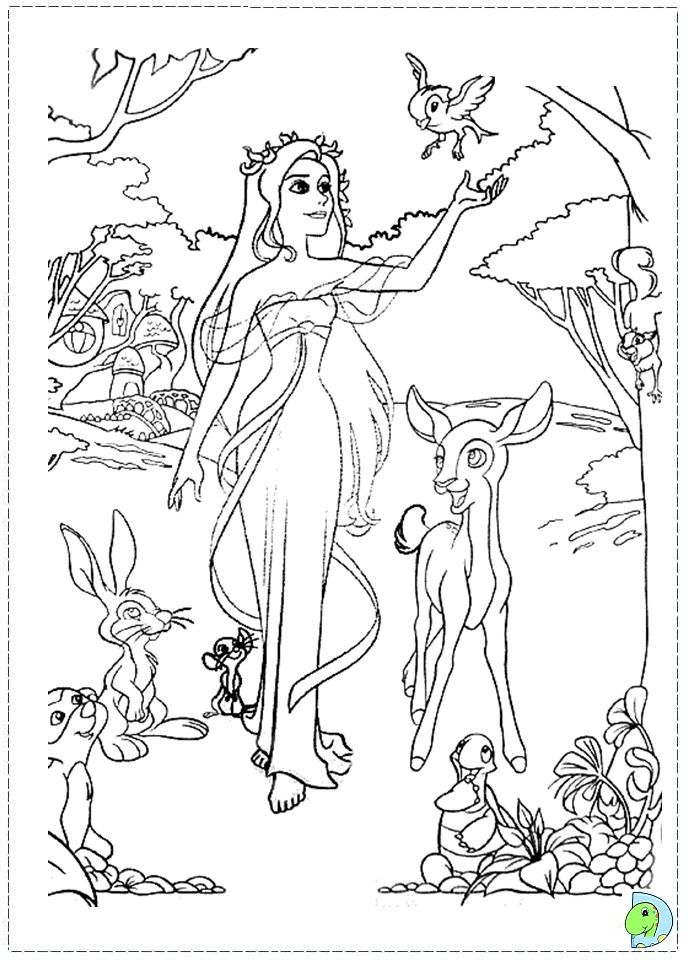 enchanted coloring page, princess giselle coloring page- dinokids.