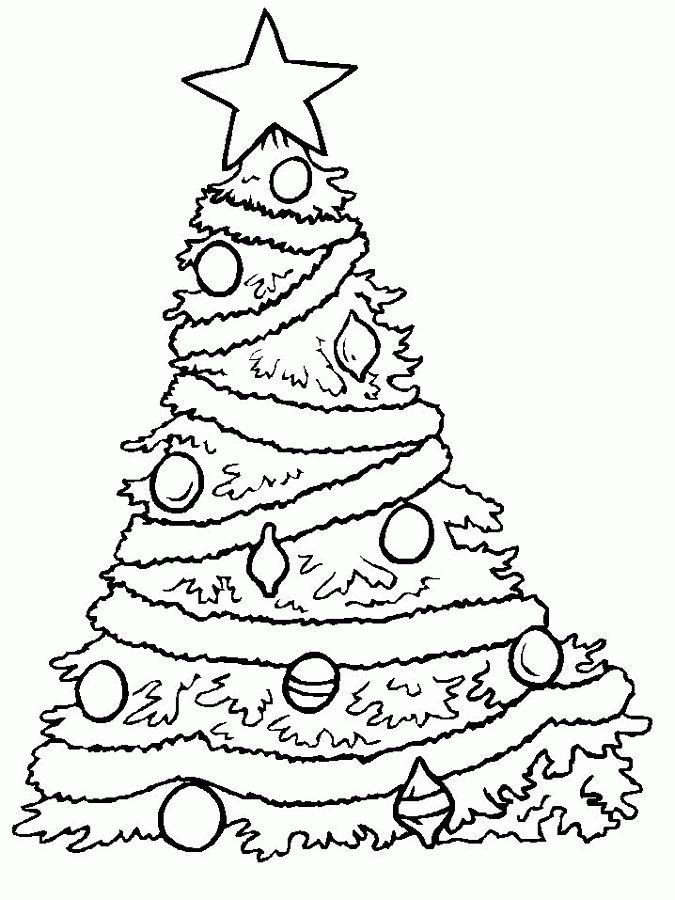 simple christmas tree decor free coloring sheet