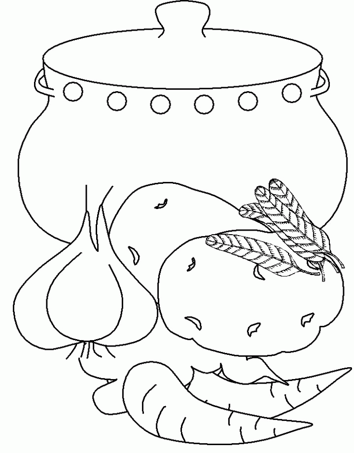 healthy vegetables and container coloring pages - vegetable 