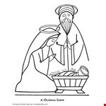 Religious Christmas Bible Coloring Pages - Nativity Scene Coloring  