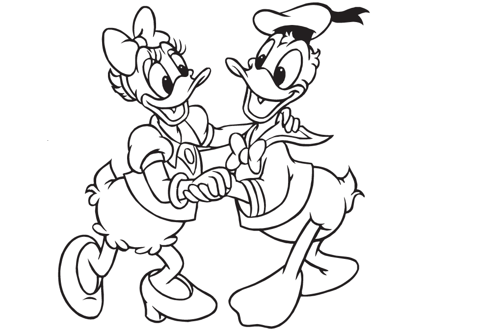 colour drawing free wallpaper: daisy and donald duck coloring 