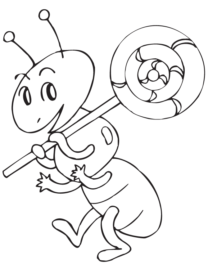 ant cartoon coloring sheet