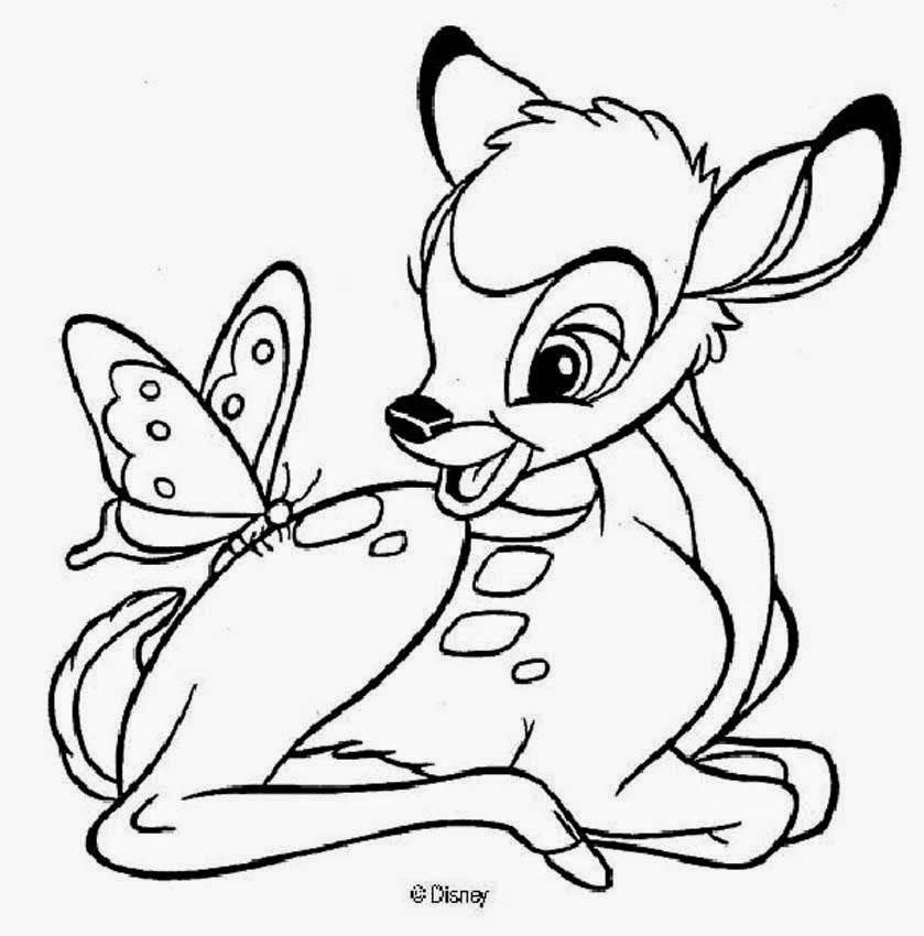 beauty bambi butterly coloring page